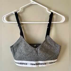 BNWOT New Balance Gray Sports Bra- light support- size L- Athleisure- workout